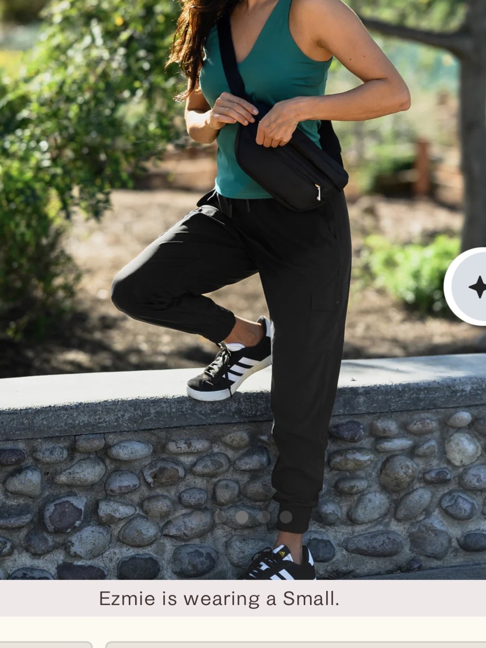 KB Black  Drawstring Cargo Joggers med